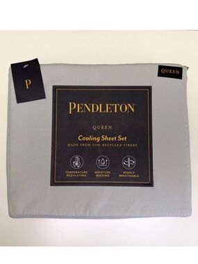 Pendleton Queen Sheet Set in Light Gray